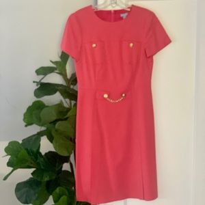 J. McLaughlin Pink Dress with Gold Accents